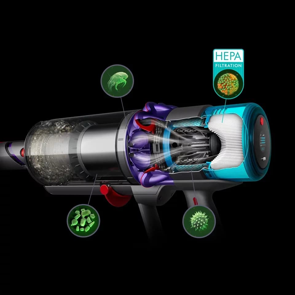 DYSON Akku-Hand-und Stielstaubsauger Dyson Gen5detect™ Absolute Nickel/Violett, 545 W, beutellos, 70 min Laufzeit, LED-Düse, Stauberkennungssensor - Thumbnail 6