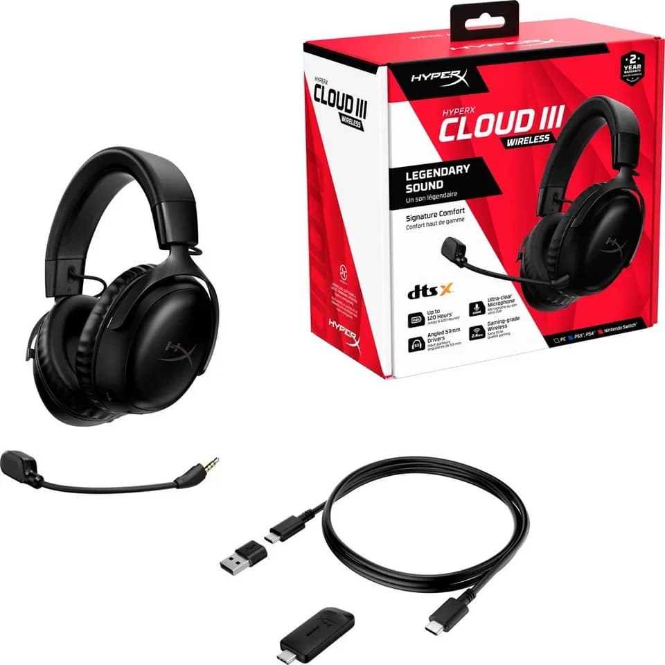 HyperX Cloud III Wireless Gaming-Headset (Geräuschisolierung, Wireless) - Thumbnail 8
