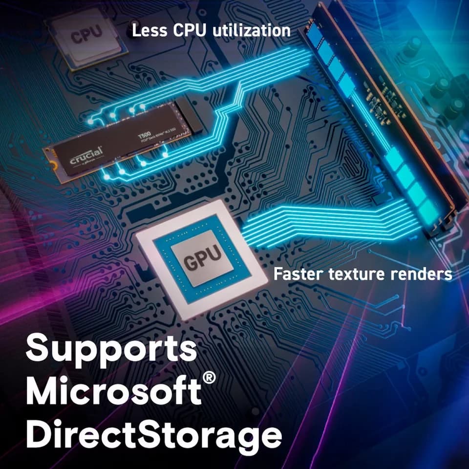 Crucial T500 1 TB interne SSD (1 TB) 7300 MB/S Lesegeschwindigkeit, 6800 MB/S Schreibgeschwindigkeit - Thumbnail 4