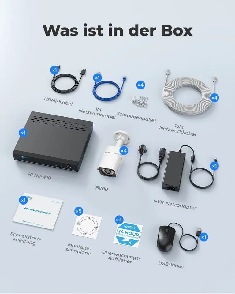 Reolink Überwachungskamera RLK8-800B4-A 4K 8CH PoE (Set, 24/7Aufzeichnung) - Thumbnail 10