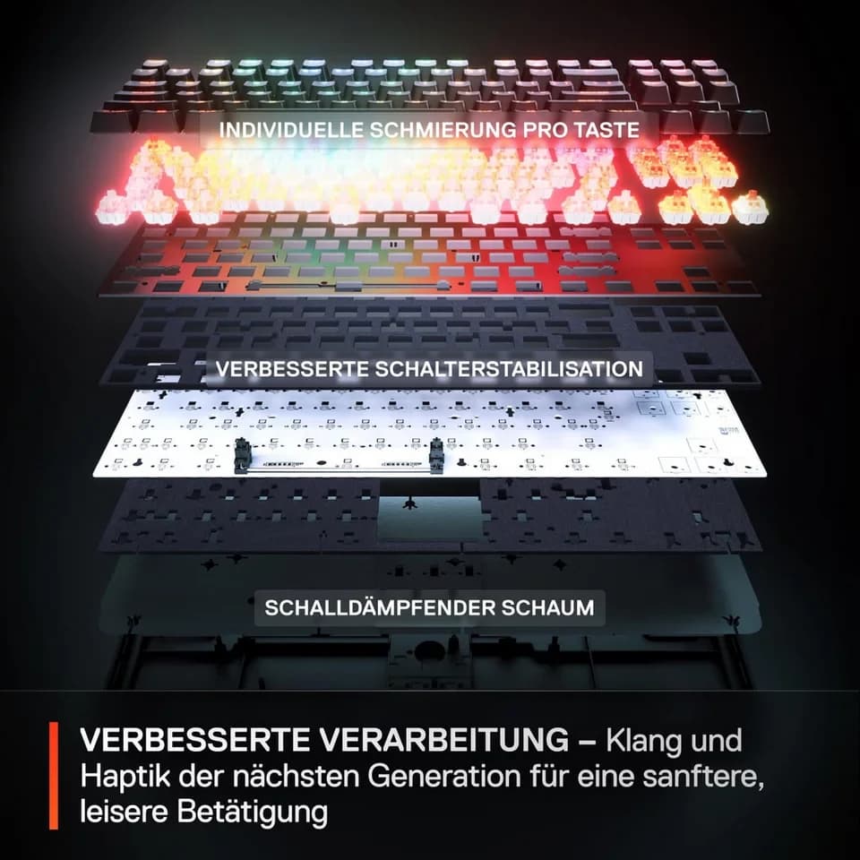 SteelSeries Apex Pro Mini Gen 3 DE Tastatur (Compacte Gaming-Tastatur mit anpassbaren Tasten) - Thumbnail 6