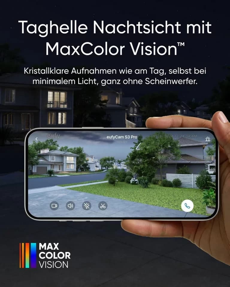 eufy Security Überwachungskamera S3 Pro Kamera-Set, 4K Kabellose Solar-Überwachungskamera Außen (Außenbereich, 1-tlg., 4K-Auflösung, verbesserte Farb-Nachtsicht, SolarPlus 2.0) - Thumbnail 2