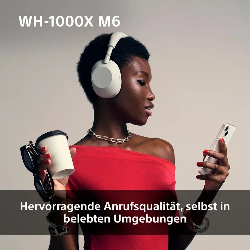 Sony WH-1000XM6 Premium Noise Cancelling Wireless Over-Ear-Kopfhörer (Freisprechfunktion, Multi-Point-Verbindung, Noise-Cancelling, Transparenzmodus, Wireless-Audio-Streaming, integrierte Steuerung für Anrufe und Musik, A2DP Bluetooth, Bluetooth, HFP, HSP, AVRCP Bluetooth, Kabellose Over Ear Kopfhörer mit Sony’s bestem Noise Cancelling) - Thumbnail 4