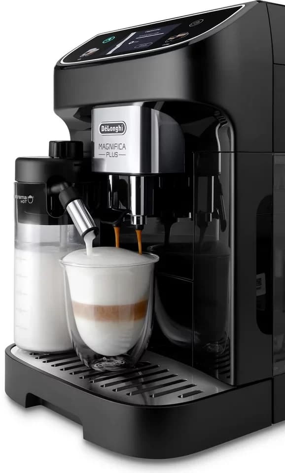 De'Longhi Kaffeevollautomat Magnifica Plus ECAM320.60.B - 15 Rezepte, LatteCrema Milchsystem, 3,5" Touch-Farbdisplay, Extra Shot Funktion, automatische Reinigung - Thumbnail 4