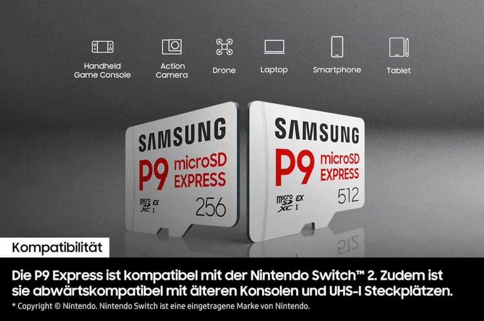 Samsung P9 microSD Express Speicherkarte (256 GB, 800 MB/s Lesegeschwindigkeit) - Thumbnail 5