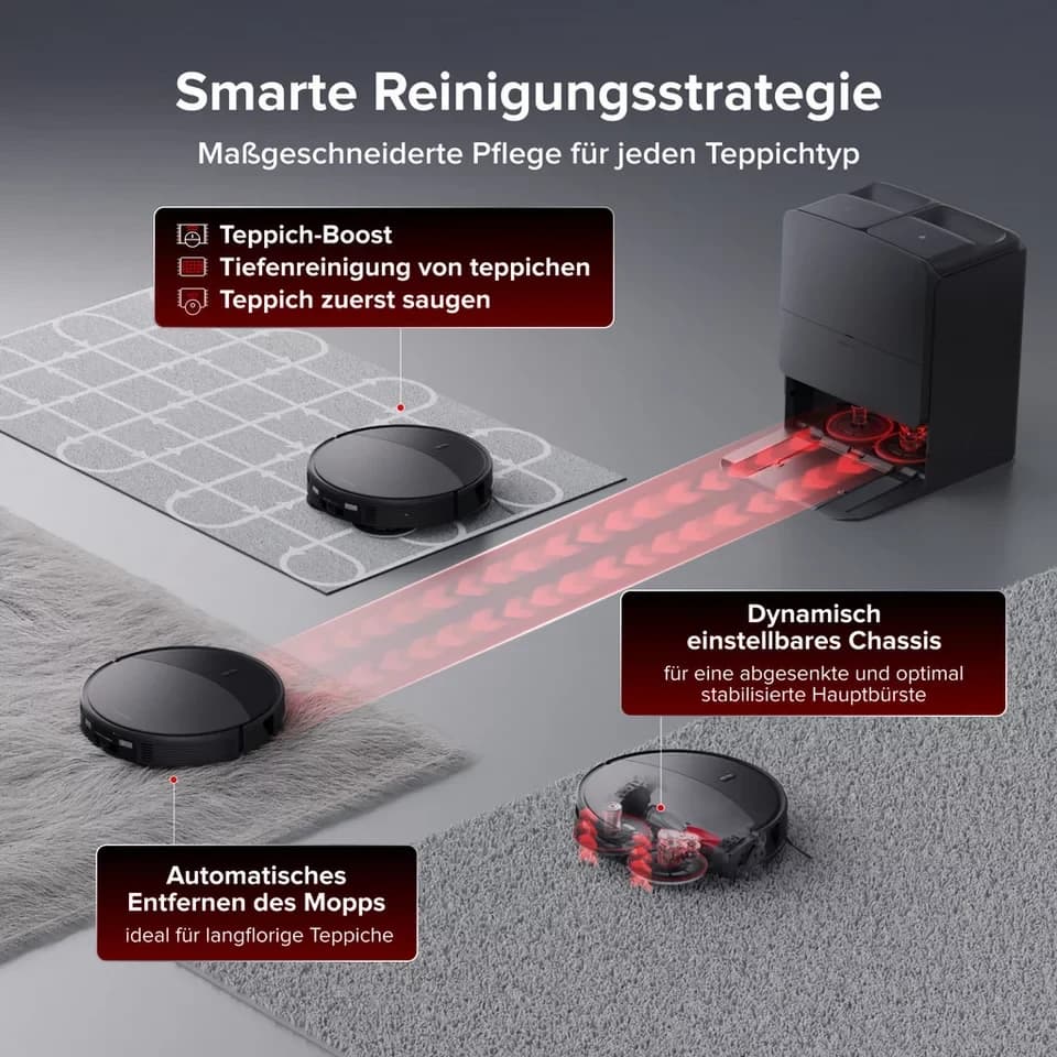 Roborock Saugroboter mit Wischfunktion roborock Saros 20, 36.000 Pa, Brandneues RockDock, AdaptiLift Chassis 3.0, 7,95cm Ultra-Slim Design,StarSight System 2.0 - Thumbnail 8