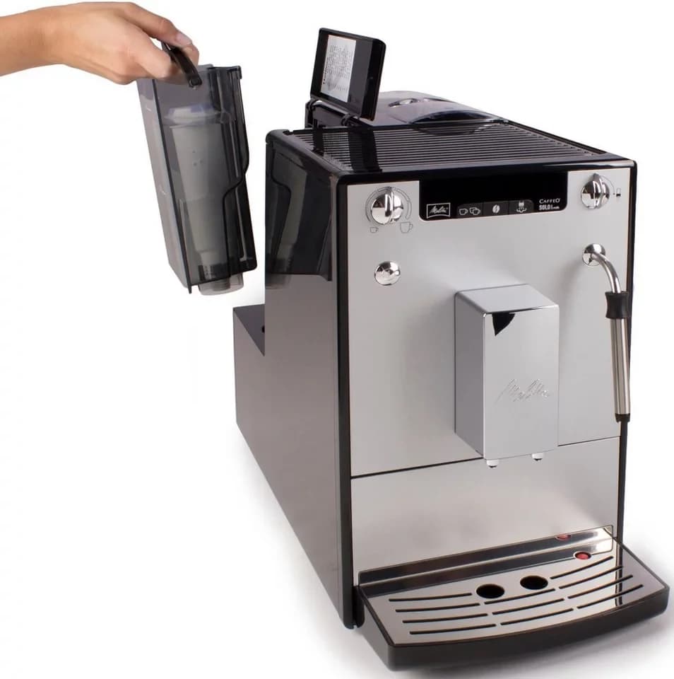 Melitta Kaffeevollautomat Solo® & Milk E953-202, silber/schwarz, Café crème & Espresso per One Touch, Düse für Milchschaum - Thumbnail 8