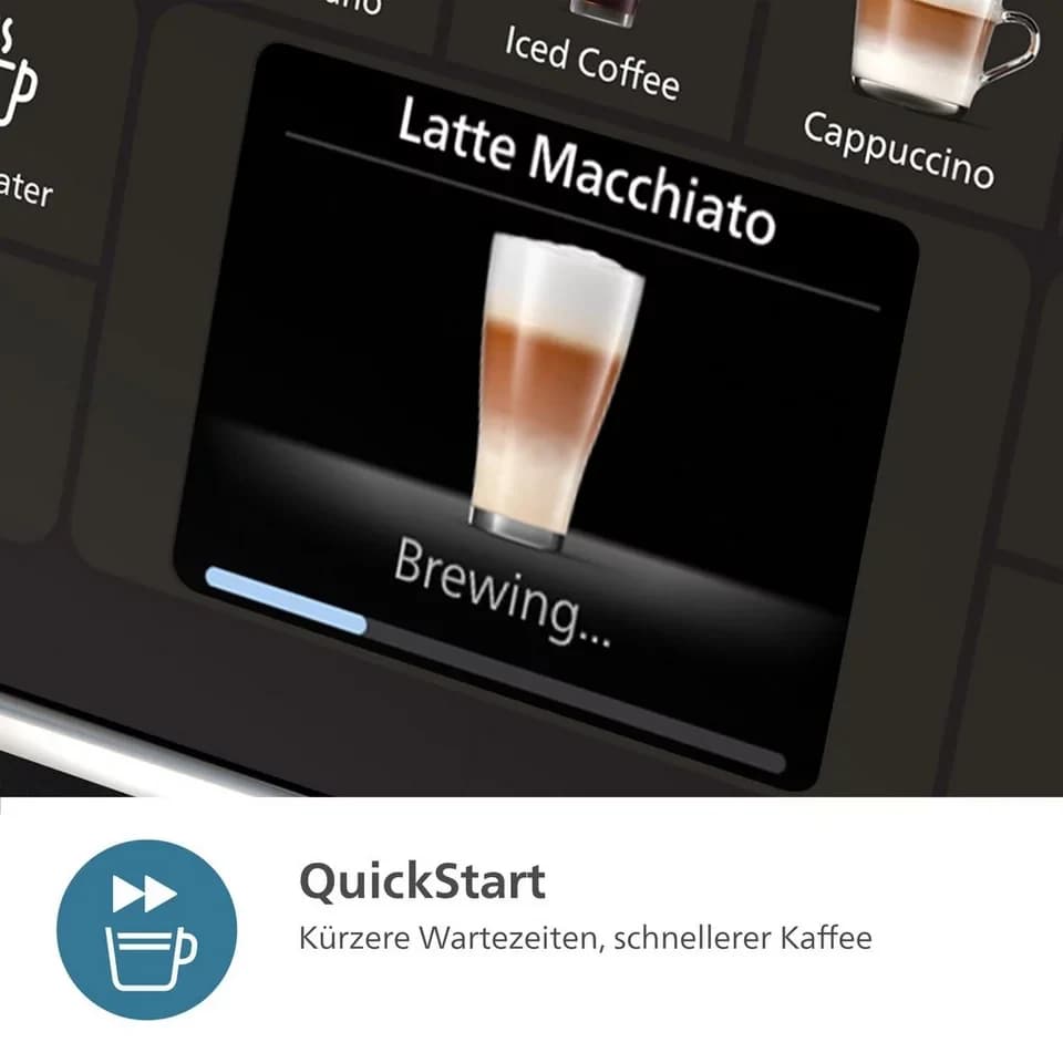 Philips Kaffeevollautomat EP4441/50 4400 Series, 12 Kaffeespezialitäten (heiß oder eisgekühlt), LatteGo-Milchsystem, SilentBrew Technologie - Thumbnail 8