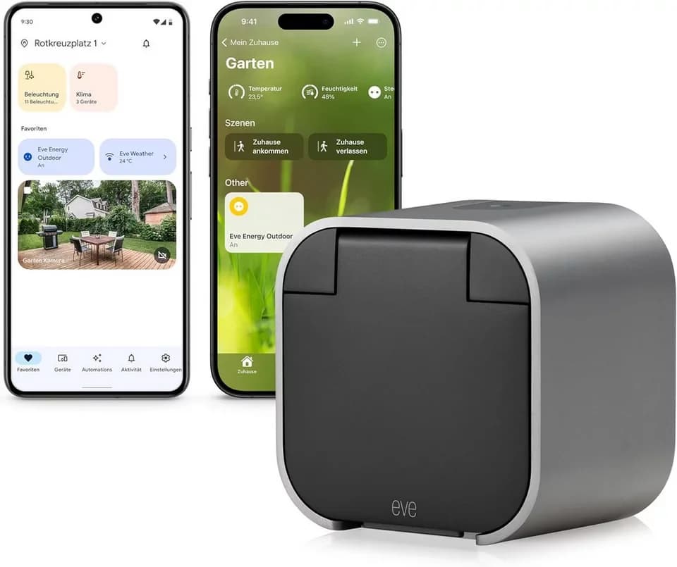 EVE Steckdose Eve Energy Outdoor-Smarte Außensteckdose mit Verbrauchsmessung