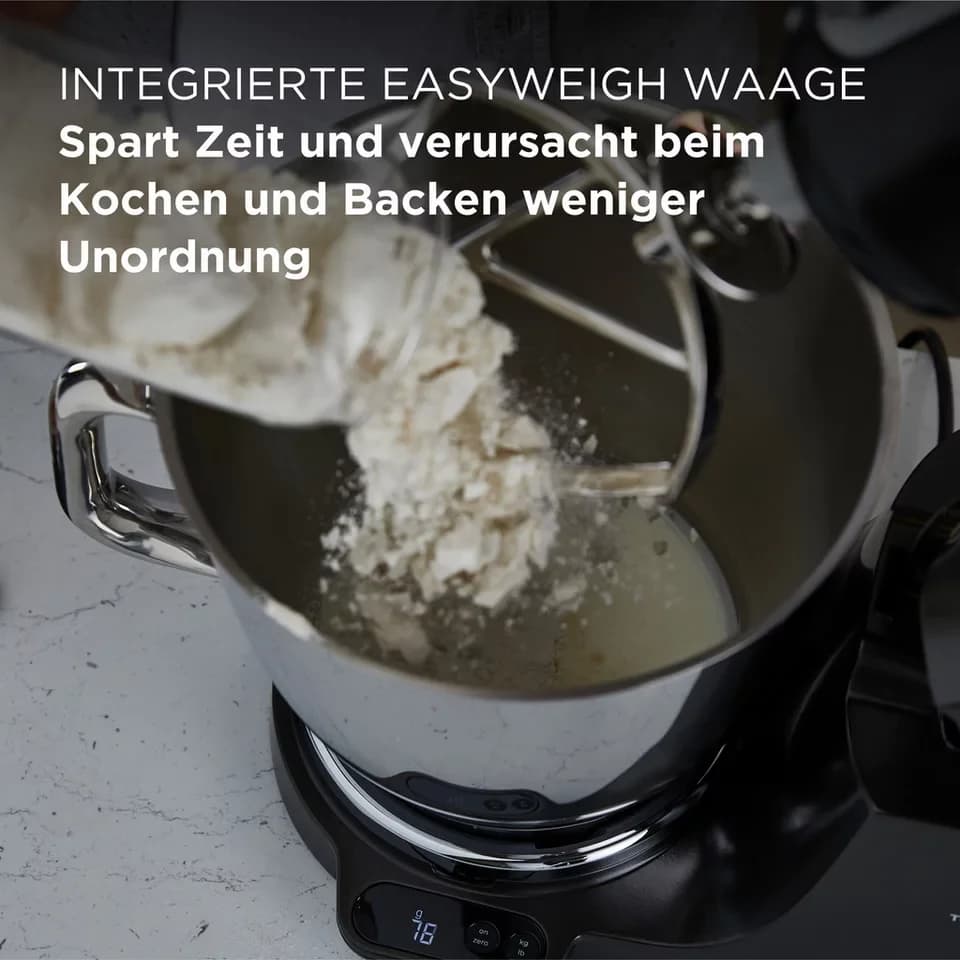 KENWOOD Küchenmaschine Titanium Chef Baker XL KVL85.004BK, EasyWeigh™-Waage, 1200W, schwarz, 1200 W, 7 l Schüssel, 3-teiliges Patisserie-Set, Flexi-Element, 5l & 7l Rührschüssel, Spatel - Thumbnail 5