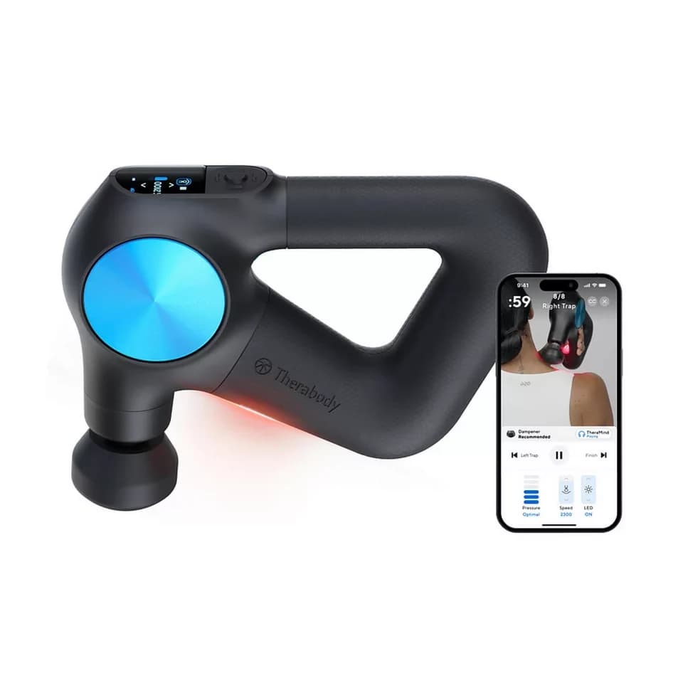 Therabody Massagepistole Theragun PRO PLUS, 5 Massageaufsätze, Integrierte LED-Lichttherapie