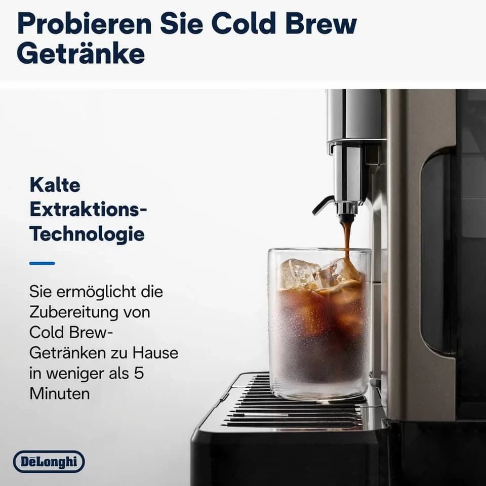 De'Longhi Kaffeevollautomat Eletta Explore Cold Brew ECAM450.86.T - 100 Rezepte (App), heiß & kalt, Cold Brew in unter 5 Minuten inkl. 3,5" Touch-Display & To-Go Funktion - Thumbnail 6