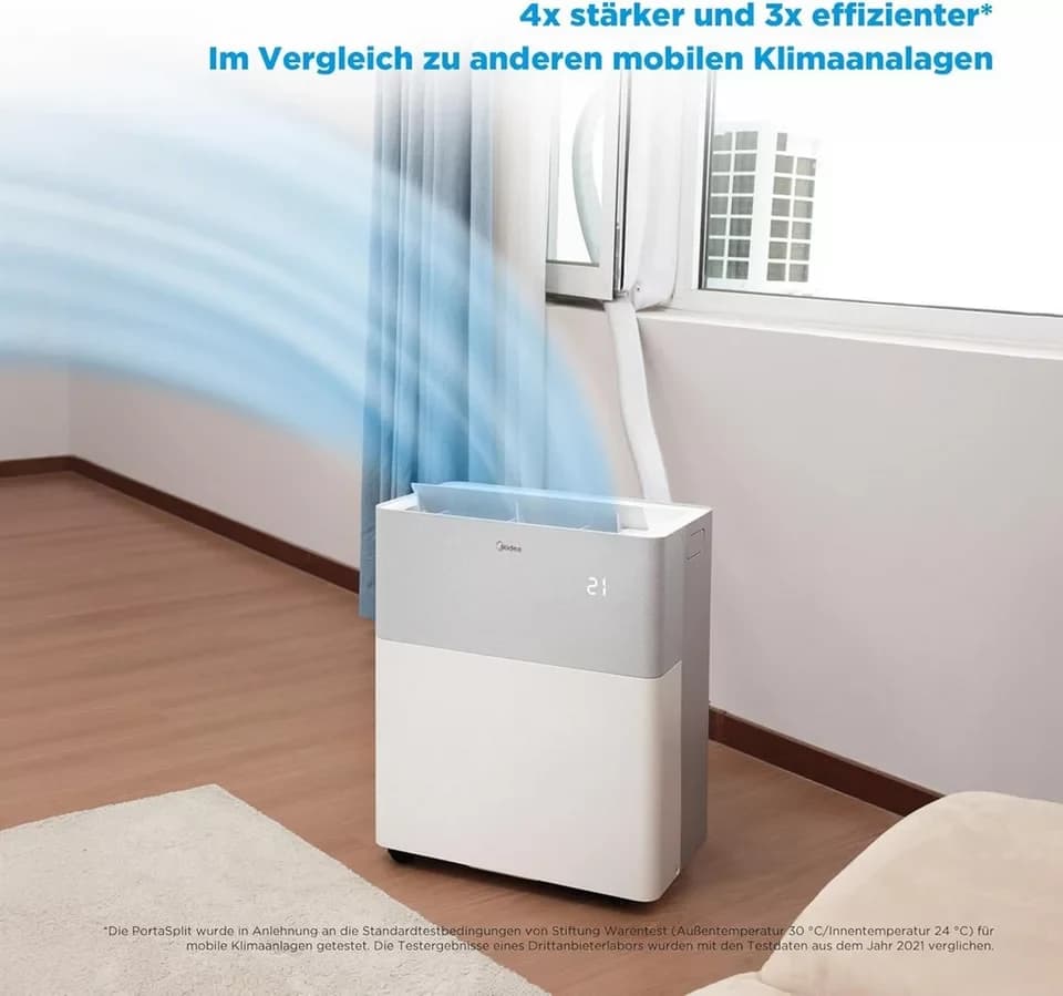 Midea Luftkühler Midea PortaSplit Mobiles Split-Klimagerät 12.000 BTU Kühlen & Heizen, Fernbedienung, Kühlen und Heizen - Thumbnail 2