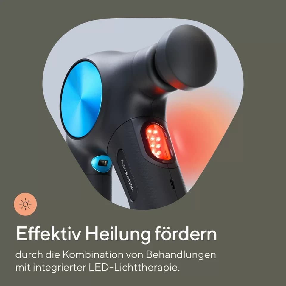 Therabody Massagepistole Theragun PRO PLUS, 5 Massageaufsätze, Integrierte LED-Lichttherapie - Thumbnail 4