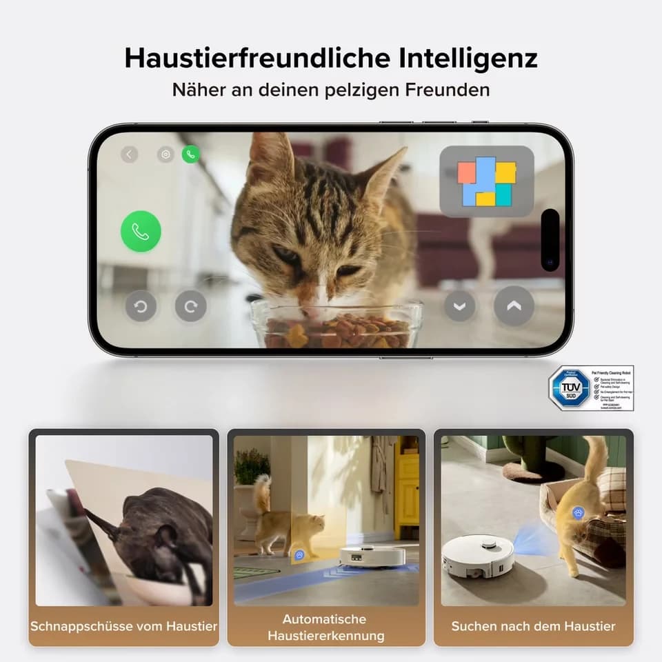 Roborock Saugroboter Qrevo Curv 2 FlowX, White, 65 W, mit Beutel, Automatische Teppichschutz‑Walzenklappe - Thumbnail 10