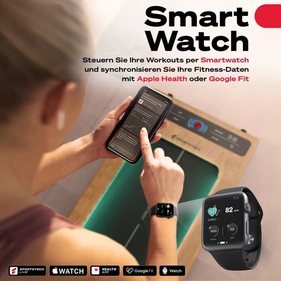 Sportstech Laufband sWalk, bis 8 km/h, Steigung 7,5%, Trainingsprogramme, LED Tempolicht - Thumbnail 3