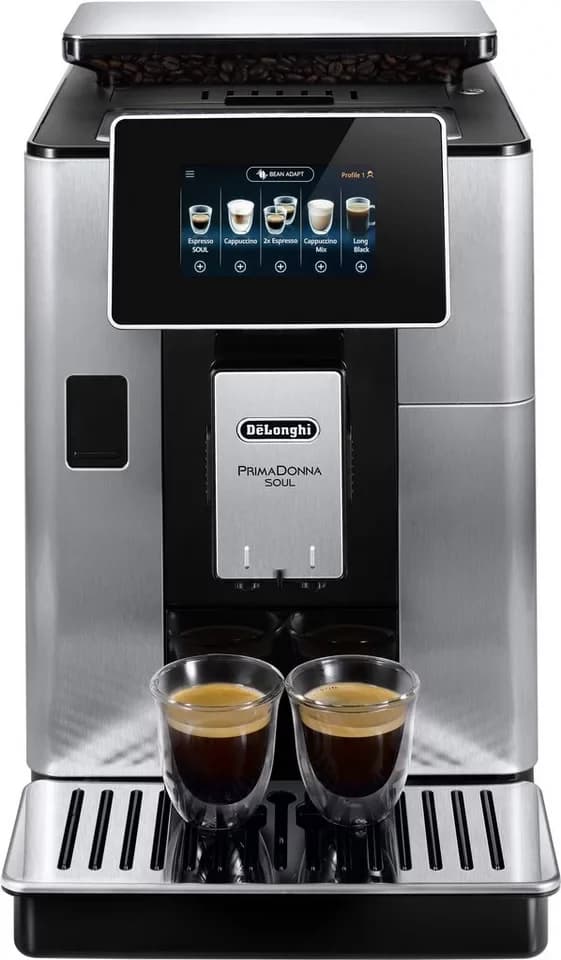 De'Longhi Kaffeevollautomat PrimaDonna Soul ECAM610.75.MB - Mit Kaffeekannen-Funktion, Inkl. Kaffeekanne, Bean Adapt Technology, Edelstahl, Scheibenmahlwerk - Thumbnail 3