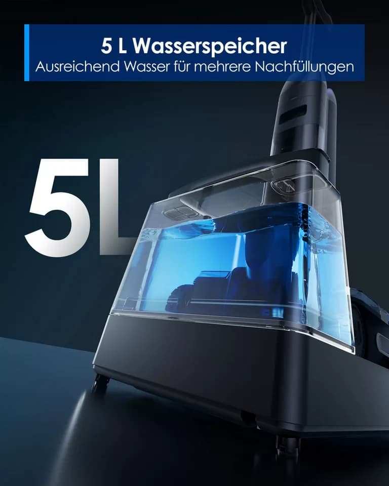 Tineco Nass-Trocken-Sauger FLOOR ONE Station S9 Artist mit 5 Liter Frischwasserstation, 230 W, 110° Grad Heißluft-Trocknung, 22.000 pa Saugleistung - Thumbnail 5