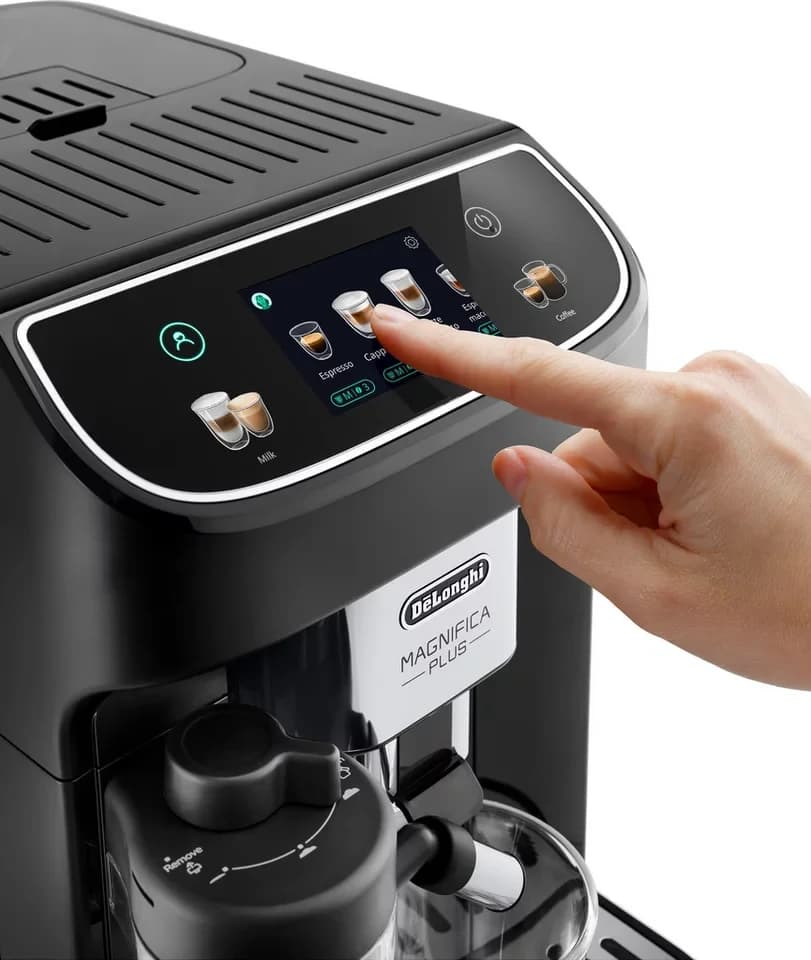 De'Longhi Kaffeevollautomat Magnifica Plus ECAM320.60.B - 15 Rezepte, LatteCrema Milchsystem, 3,5" Touch-Farbdisplay, Extra Shot Funktion, automatische Reinigung - Thumbnail 5