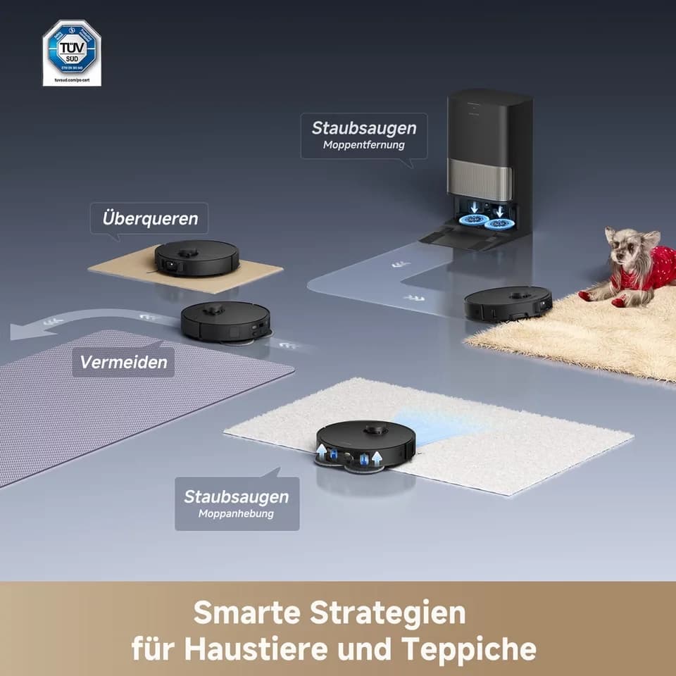 Dreame Saugroboter mit Wischfunktion L40s Pro Ultra, 600 W, 19.000Pa Saugkraft, Hindernisüberwindung (bis zu 4cm), Kamera mit KI - Thumbnail 6