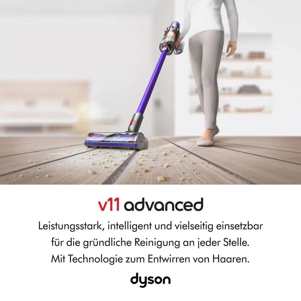 DYSON Akku-Hand-und Stielstaubsauger Dyson V11ᵀᴹ Advanced, 545 W, beutellos, Haarentwirrungstechnologie, keinen Saugkraftverlust - Thumbnail 5