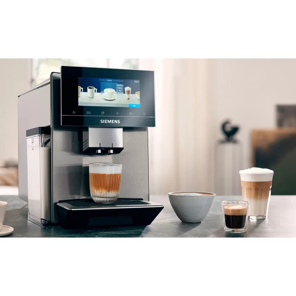 SIEMENS Kaffeevollautomat EQ900 TQ905D03, intuitives 6,8" TFT-Display, Barista-Modus, AromaBoost, App-Steuerung, Geräuschreduzierung,10 Profile, edelstahl - Thumbnail 3
