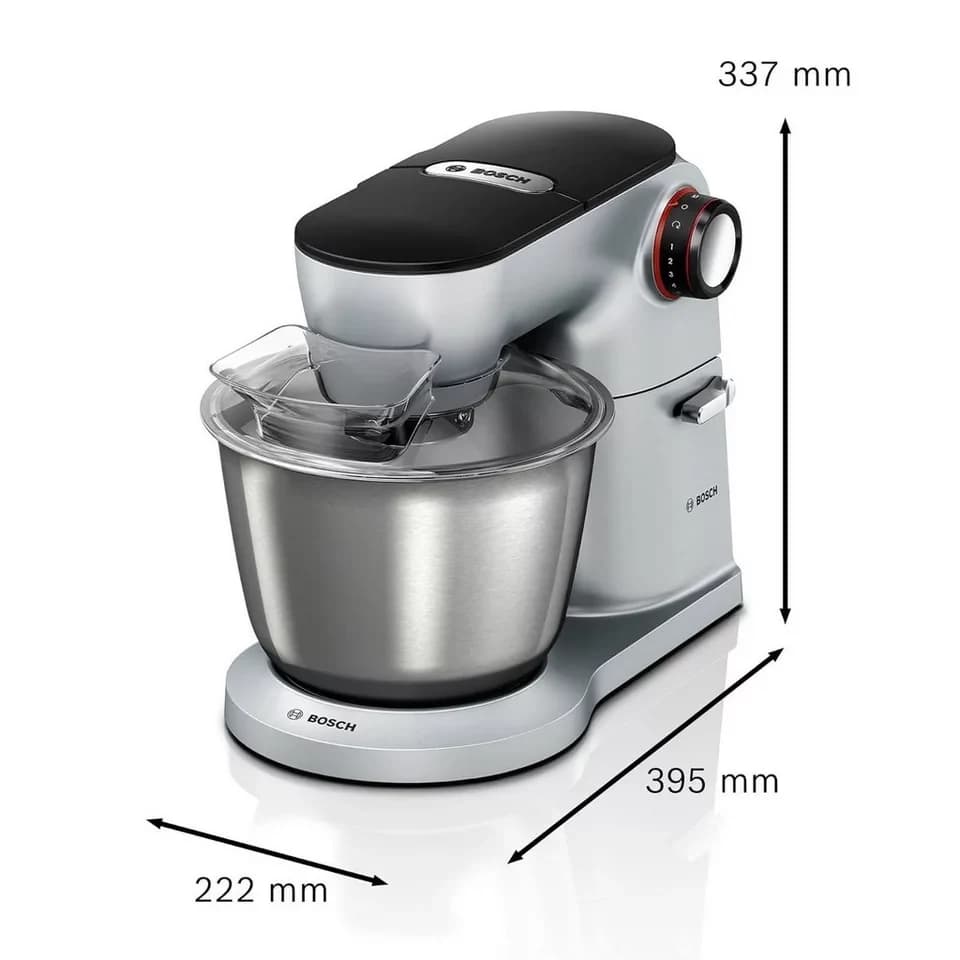 BOSCH Küchenmaschine Serie 8 MUM9D33S11, Durchlaufschnitzler, 3 Scheiben, silber, 1600 W, 5,5 l Schüssel, Edelstahlschüssel, Knethaken/Rühr-/Silikonbesen, spülm.fest - Thumbnail 2