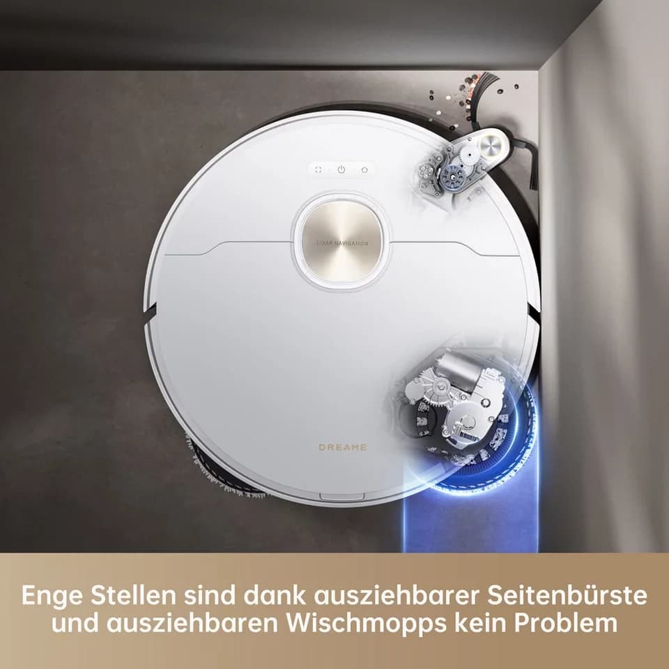 Dreame Saugroboter mit Wischfunktion X40 Ultra Complete, 75 W, Mop Extend, ausfahrbare Seitenbürste, 12.000 Pa Saugleistung - Thumbnail 5