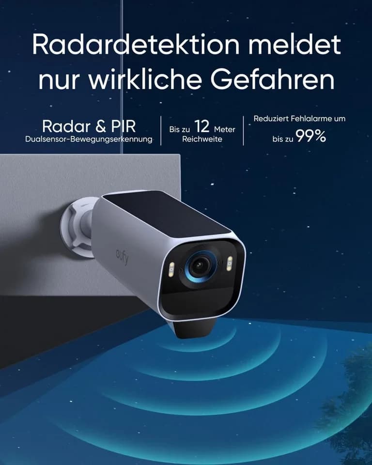 eufy Security Überwachungskamera S3 Pro Kamera-Set, 4K Kabellose Solar-Überwachungskamera Außen (Außenbereich, 1-tlg., 4K-Auflösung, verbesserte Farb-Nachtsicht, SolarPlus 2.0) - Thumbnail 5