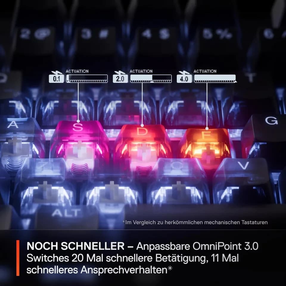 SteelSeries Apex Pro Mini Gen 3 DE Tastatur (Compacte Gaming-Tastatur mit anpassbaren Tasten) - Thumbnail 5