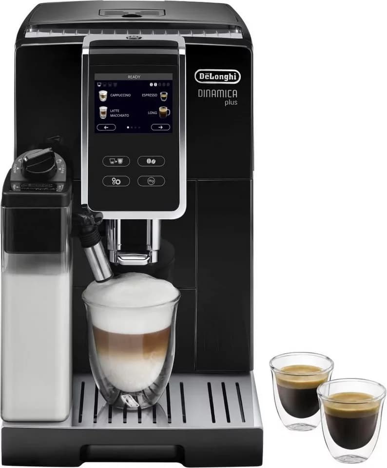 De'Longhi Kaffeevollautomat Dinamica Plus ECAM370.70.B - 14 Rezepte, perfekter Milchschaum, schwarz, Einfache Bedienung dank 3,5" Touchscreen & Kaffeekannen-Funktion