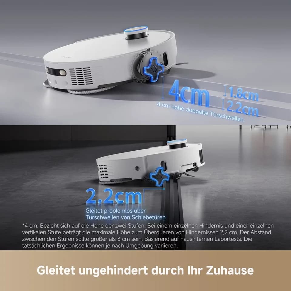 Dreame Saugroboter mit Wischfunktion L50 Pro Ultra, 600 W, 19500Pa Saugkraft, Vollautomatische Basisstation, Reinigung bei 75° C - Thumbnail 6