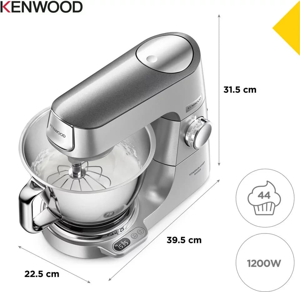 KENWOOD Küchenmaschine Titanium Chef Baker KVC85.594SI, 1200 W, 5 l Schüssel, inkl. umfangreiches Zubehör, mit integrierter EasyWeigh Waage - Thumbnail 9