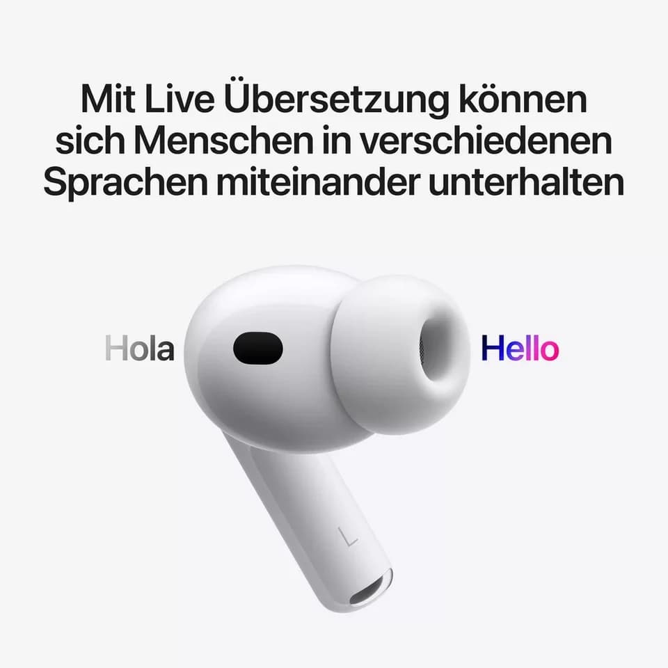 Apple AirPods Pro 3 wireless In-Ear-Kopfhörer (Active Noise Cancelling (ANC), Transparenzmodus, True Wireless, kompatibel mit Siri, Siri, Bluetooth) - Thumbnail 7