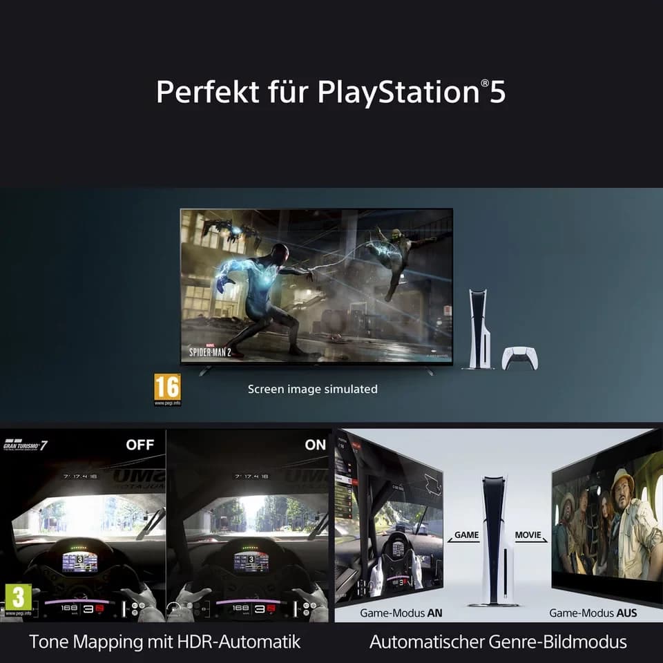 Sony K-65XR80 OLED-Fernseher (164 cm/65 Zoll, 4K Ultra HD, Smart-TV, Google TV, BRAVIA 8, 4K HDR, Dolby Vision, Gaming Funktionen für PlayStation 5) - Thumbnail 10