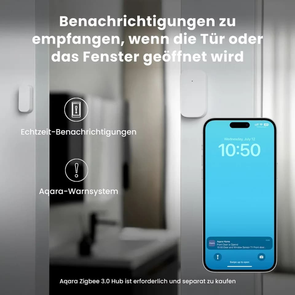 Aqara Tür-/Fensterkontakt T1, Tür-/ Fensteröffnungsmelder (Erkennt in Echtzeit, Echtzeit-Alarm und Mitteilung, Erfordert Zigbee 3.0 Hub, Kompatibel mit HomeKit, Alexa, Detektoren) - Thumbnail 10