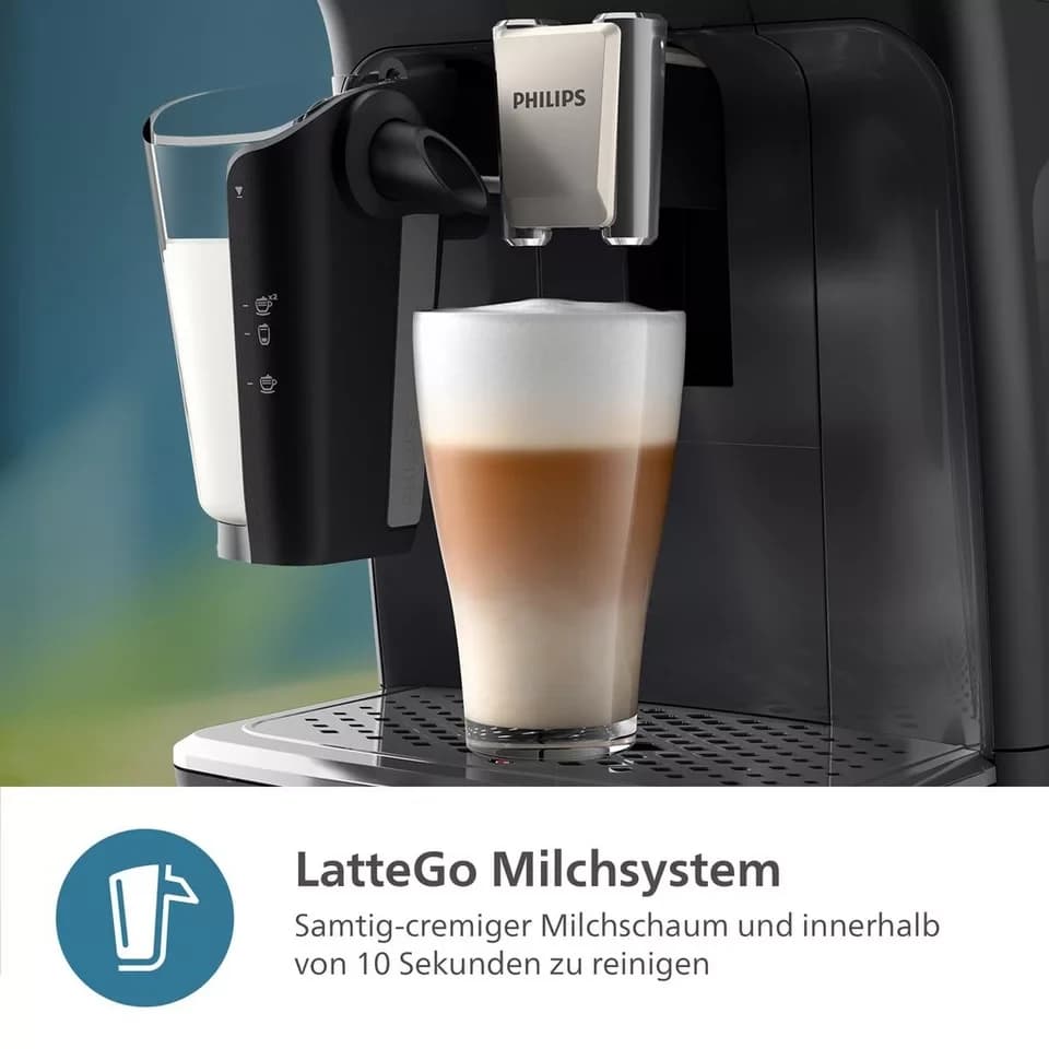 Philips Kaffeevollautomat EP4441/50 4400 Series, 12 Kaffeespezialitäten (heiß oder eisgekühlt), LatteGo-Milchsystem, SilentBrew Technologie - Thumbnail 5
