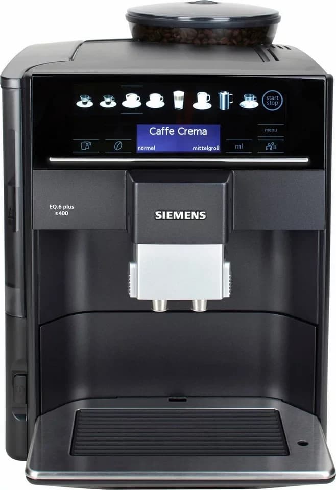 SIEMENS Kaffeevollautomat EQ6 plus s400 TE654509DE, Doppeltassenfunktion, Keramikmahlwerk, viele Kaffeespezialitäten, automatische Dampfreinigung, saphirschwarz - Thumbnail 4