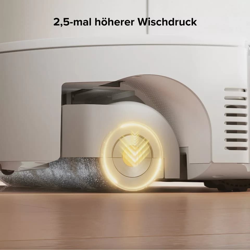 Roborock Saugroboter Qrevo Curv 2 FlowX, White, 65 W, mit Beutel, Automatische Teppichschutz‑Walzenklappe - Thumbnail 5