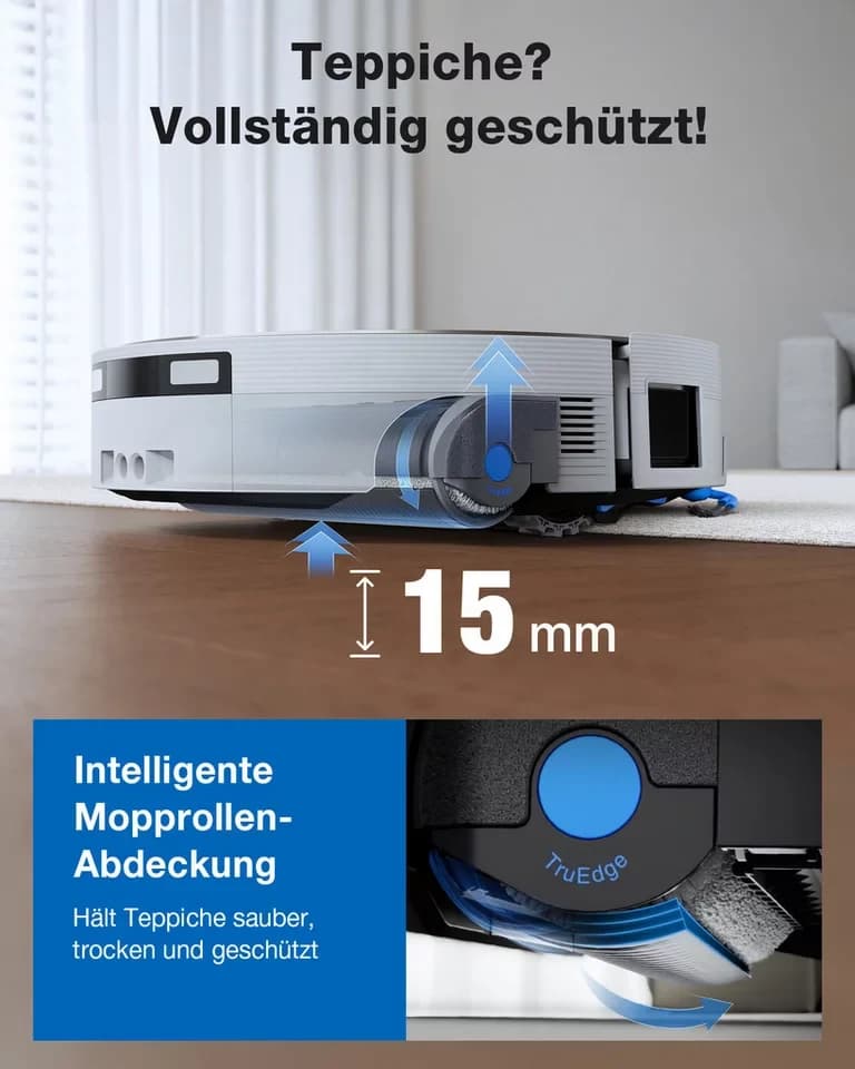 ECOVACS Saugroboter DEEBOT X12 PRO OMNI, 110 W, beutellos, FocusJet Fleckentechnologie, 22.000 Pa Saugleistung - Thumbnail 4