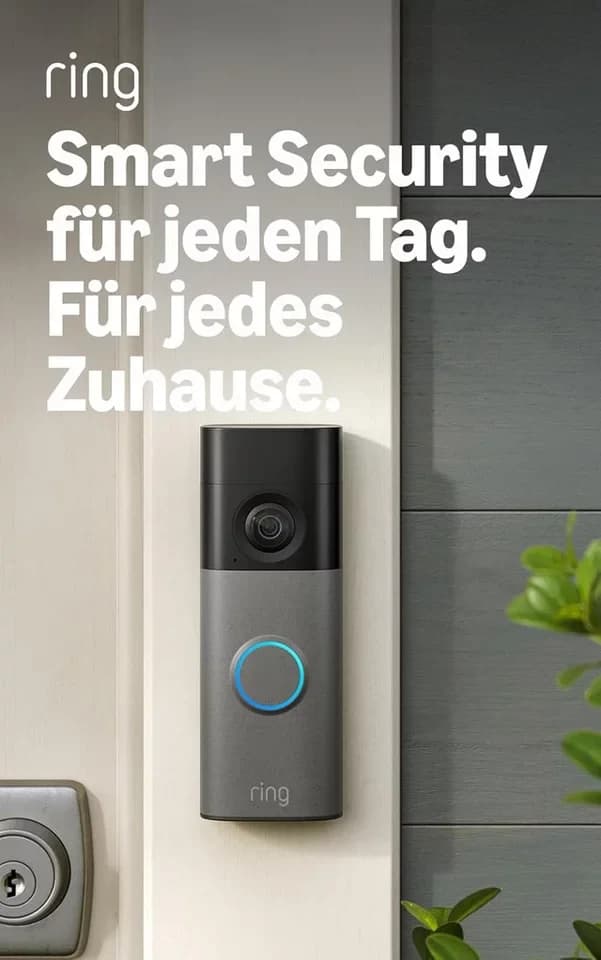 Ring Smart Home Türklingel Battery Video Doorbell 2K (Neuste Generation) (Außenbereich, WLAN, Akku-Videotürklingel, Kabellose Türklingel-Kamera, Retinal 2K, 6x-Zoom) - Thumbnail 2