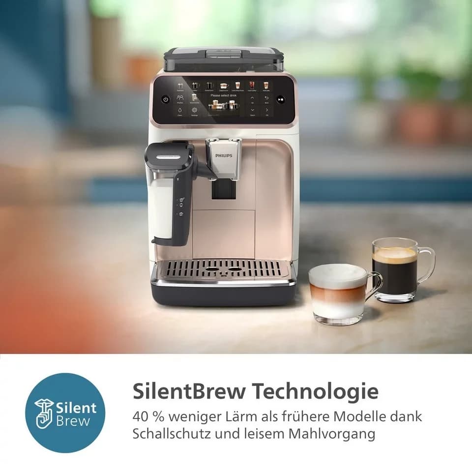 Philips Kaffeevollautomat EP5543/80 5500 Series, 20 Kaffeespezialitäten (heiß oder eisgekühlt), LatteGo-Milchsystem, SilentBrew Technologie - Thumbnail 7