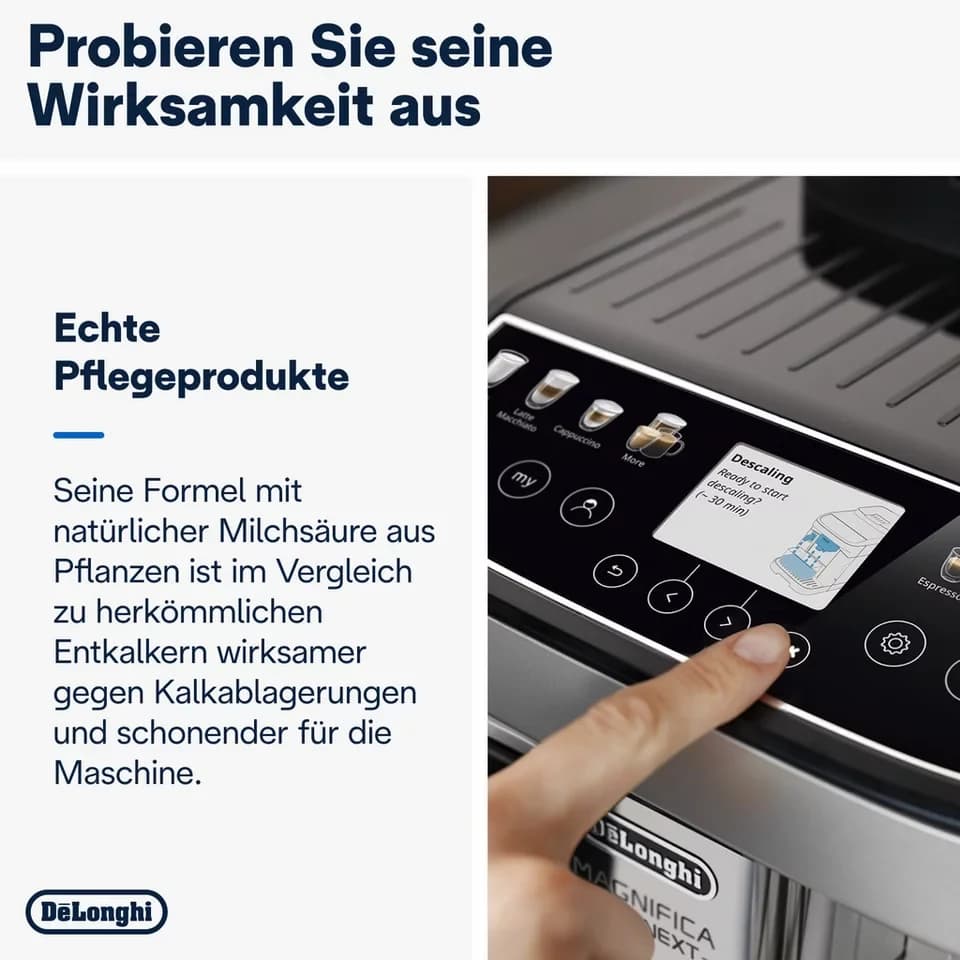De'Longhi DLSC500 EcoDecalk Entkalker (Kalklöser für Kaffeevollautomat und Espressomaschine) - Thumbnail 4