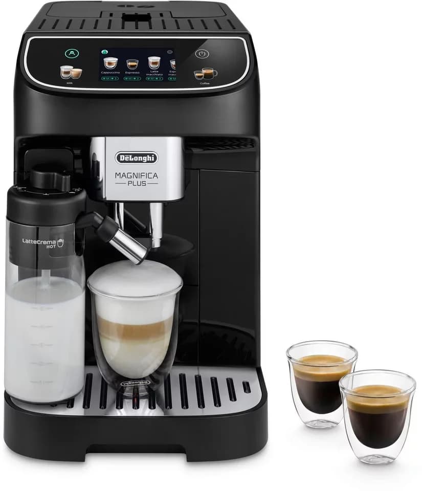 De'Longhi Kaffeevollautomat Magnifica Plus ECAM320.60.B - 15 Rezepte, LatteCrema Milchsystem, 3,5" Touch-Farbdisplay, Extra Shot Funktion, automatische Reinigung