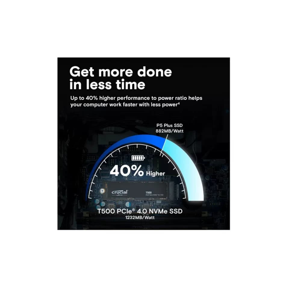 Crucial T500 1 TB interne SSD (1 TB) 7300 MB/S Lesegeschwindigkeit, 6800 MB/S Schreibgeschwindigkeit - Thumbnail 8