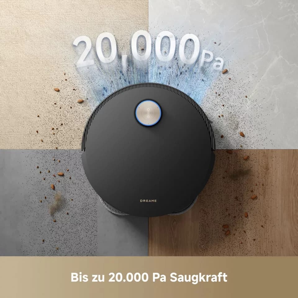 Dreame Saugroboter mit Wischfunktion Dreame X50 Master, 20.000 Pa Saugkraft, Hindernisüberwindung, kompakte Basisstation - Thumbnail 9