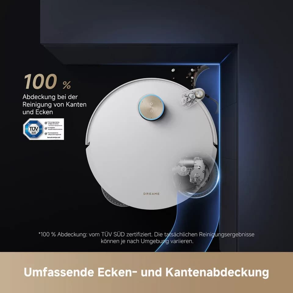 Dreame Saugroboter mit Wischfunktion L50 Pro Ultra, 600 W, 19500Pa Saugkraft, Vollautomatische Basisstation, Reinigung bei 75° C - Thumbnail 5