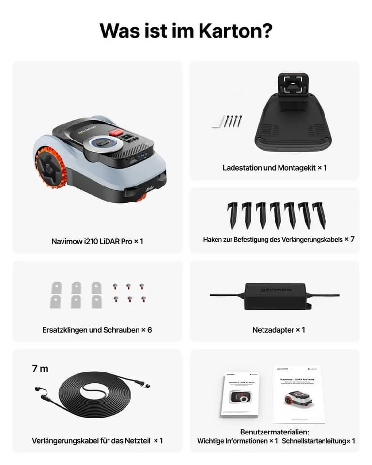 NAVIMOW Rasenmähroboter Segway i210/i220 LiDAR Pro Mähroboter ohne Begrenzungskabel, bis 1000 m² Rasenfläche, (1-St., Xero-Turn AWD für 55 % Steigungen, Auto-Kartierung), mit Garage M, LiDAR+Vision+NRTK Tri-Fusion-Positionierung - Thumbnail 8