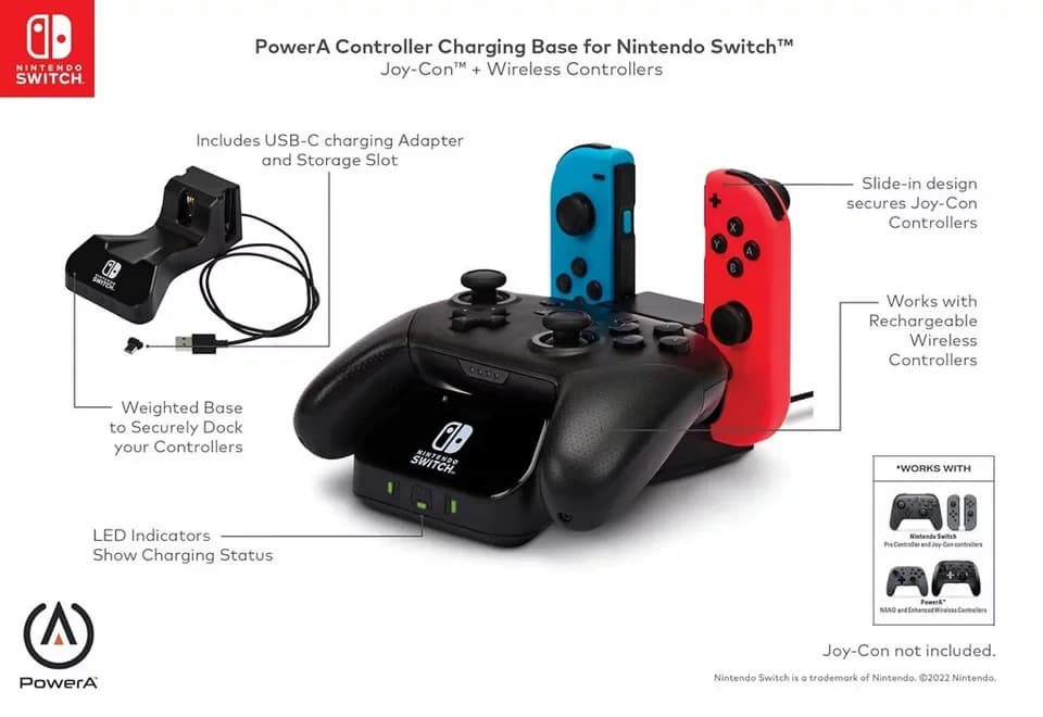 Nintendo Switch PowerA Controller-Ladestation für Nintendo Switch Controller-Ladestation - Thumbnail 2