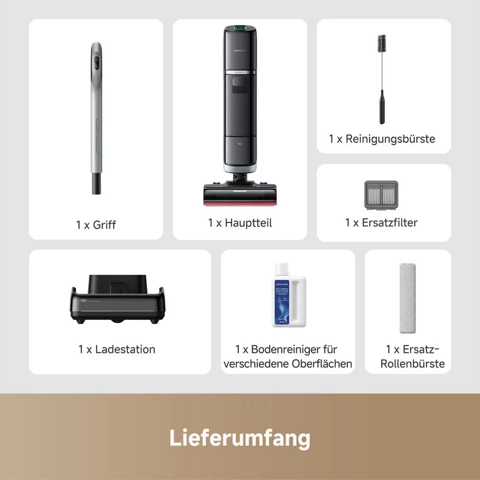 Dreame Nass-Trocken-Sauger H15 Pro Heat, 400 W, 22.000Pa Saugkraft, KI-gesteuerter Hebearm, selbstreinigende Bürste - Thumbnail 7